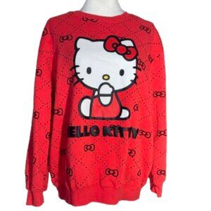 Hello Kitty Sanrio Blood Orange Long Sleeve Crew Neck Sweatshirt Size Large